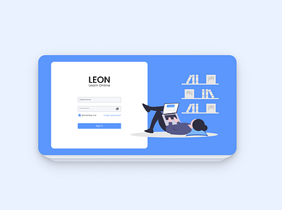Online School - Login Page blue design illustration learn online learning learning app learning platform login login form login page online school school school app ui ux