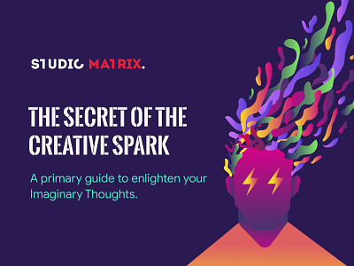 The Secret of the Creative Spark art article blog blue creative friday illustration rvmatrix smxblog spark studiomatrix vector violet