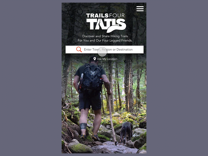 Trails 4 Tails: Hiking App For Dog Lovers - 48hr Challenge mobile nature photography social ux