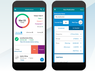 Home Healthcare - Medications Tab mobile ux design visualization