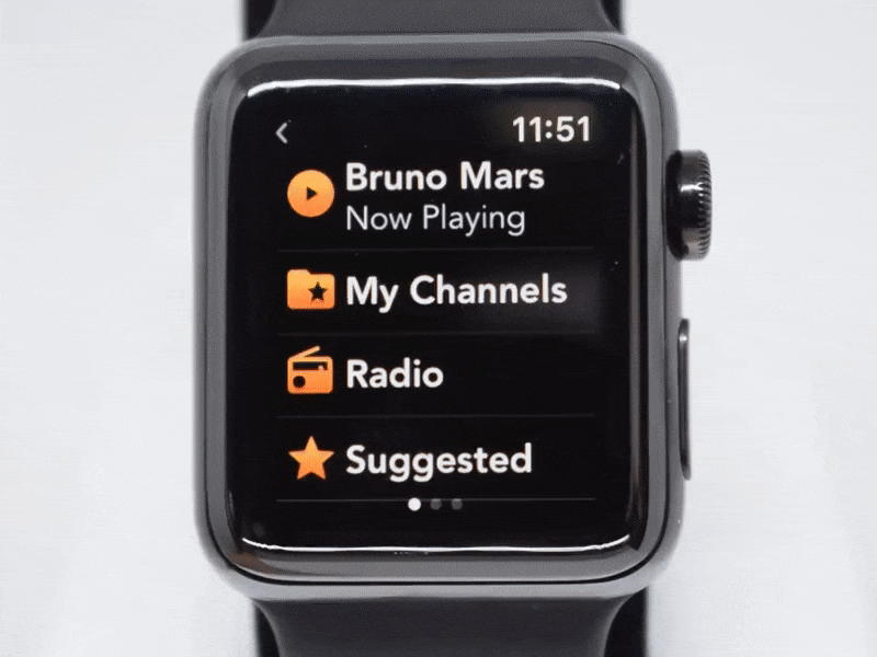 First Attempt at Radio App for Watch Prototype ios iwatch ixd user research ux wearable