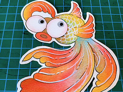 A gold fish watercolor