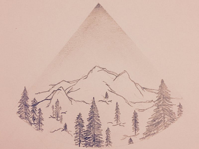 Mountain Sketch hand drawn sketch