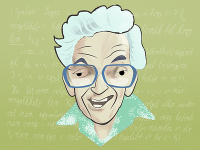 Paul Erdős adobe illustrator adobe photoshop cartoon illustration mathematics portrait