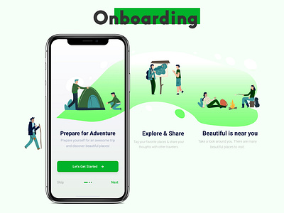 Daily Ui 001 | Travel App Onboarding Experience