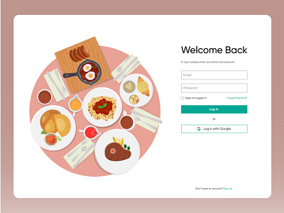 Login delivery design eat food food app food illustration illustraion login menu sign in ui user interface ux vector web app