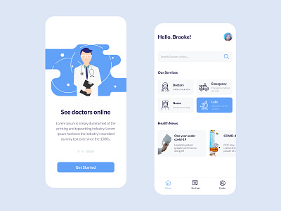 Medical App ambulance app design doctor emergency health healthcare hospital illustration interface medical nurse ui ux