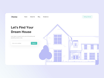 Real Estate homepage branding building business design home house illustraion illustration interface realestate ui ux vector