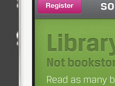 library app WIP books green iphone library mobile