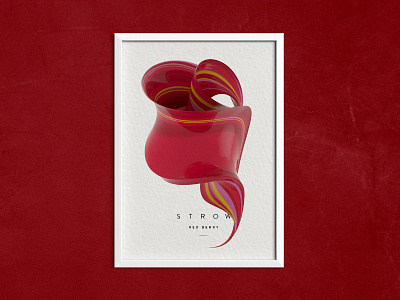 Strow - Poster Design 3d art 3d design adobe illustrator adobe photoshop brand brand design brand identity branding c4d cinema 4d design graphic design poster art poster design red textures wine wine branding