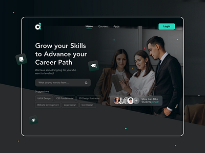 Career Course Landing Page branding branding design design flat ui ux web website