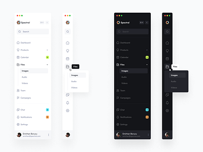 Sidebar Navigation admin dark design flat interface menu minimal minimalism nav navigation panel side menu sidebar web