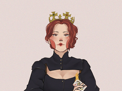 Queen of Hearts character characterdesign design digital art drawing girl illustration model