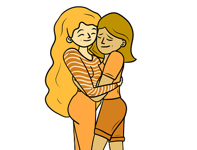 Hugging Illustration illustration