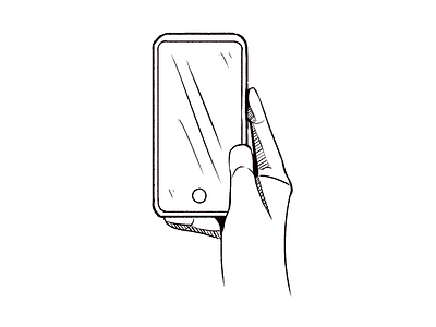 Phone in Hand digitalart digitalillustration hand illustration lineart phone simple sketch