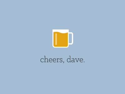 Cheers, Dave illustration invite pint thank you thanks welcome