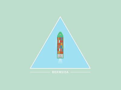 Bermuda Triangle bermuda cargo container freight illustration ship triangle water