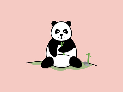 Panda Eating animal bamboo illustration panda
