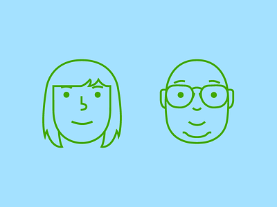 Meet the family glasses illustration man portrait woman