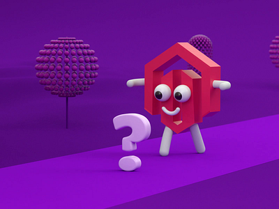 Catch the question 3d 3d animation ae animation c4d design illustraion illustration loop motion motion design octanerender render walkcycle