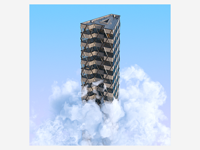 A 3d abstract architecture art building cloud design digitalart houdini illustration letter redshift3d sky skyscraper