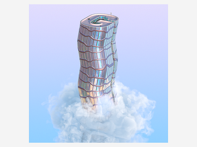 G 3d abstract architecture art building cloud design digitalart futuristic houdini illustraion letter redshift3d sky skyscraper