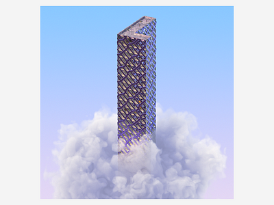 L 3d abstract architecture art building cloud design digitalart houdini illustraion letter pattern redshift3d sky skyscraper