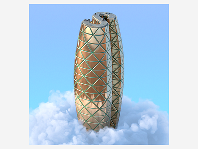 S 3d abstract architecture art building cloud design digitalart houdini illustration letter redshift3d sky skyscraper