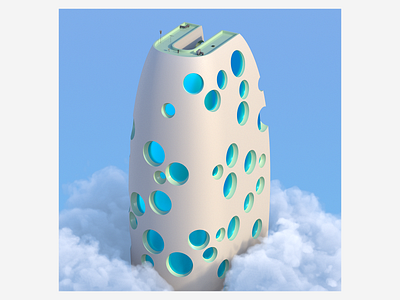 U 3d abstract architecture art building cloud design digitalart houdini illustration letter redshift sky skyscraper