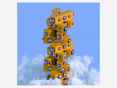 V 3d abstract art building cloud design digitalart houdini illustration redshift3d sky