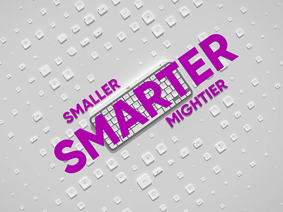 SMALLER. SMARTER. MIGHTIER. 3d 3danimation abstract animation design digital digitalart graphic design houdini keyboard logi logitech motion graphics redshift3d typography