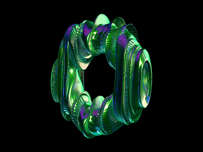Torus 3d abstract design digitalart glass houdini illustration metal motion graphics noise redshift3d shine soft
