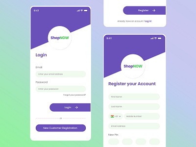 Login & Registration app branding creative design design graphic design illustration login page logo mobile app photoshop shopping app typography ui ux vector