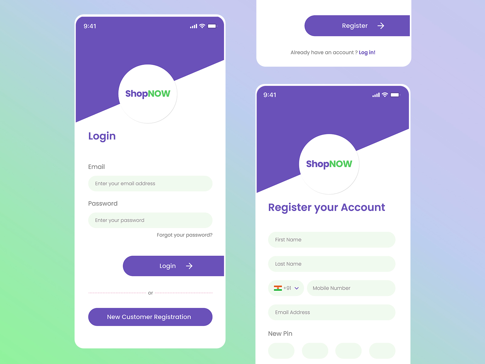 Login & Registration app by Lijish LJ on Dribbble