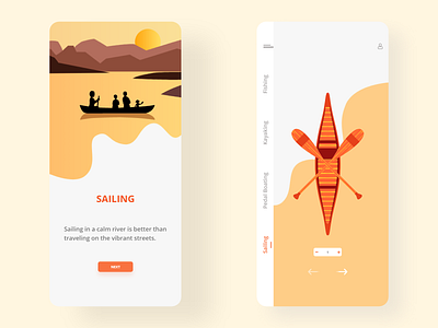 Sailing App art design flat illustration illustrator minimal ui ux vector