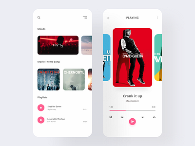Music Player app design figma flat icon minimal photoshop ui ux