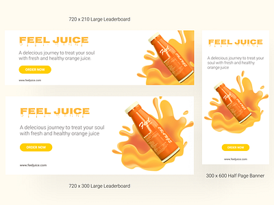 Web Banners for Feel Juice banner ad banner design banners design flat minimal