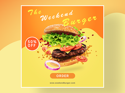 The Weekend Burger design food photoshop social media banner social media design web