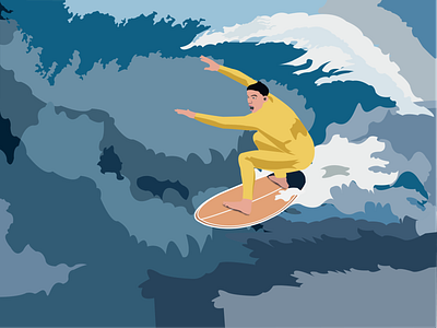 Surfing flat illustration illustrator vector
