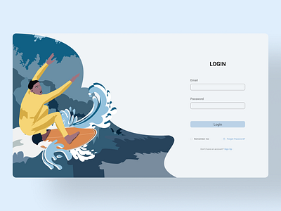 Login Page design figma flat illustration minimal ui ux vector web website