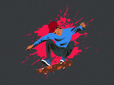 Skateboarding design flat illustration illustrator minimal vector
