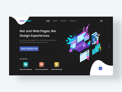 Web Start adobe xd design landing page ui ux web