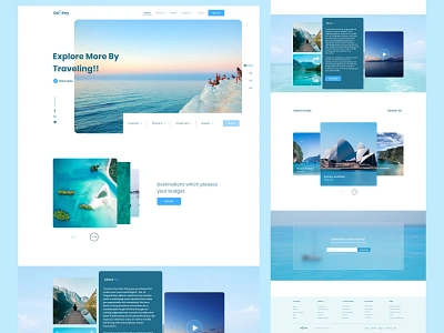 Destiny Travel Website design figma glassmorphism minimal ui ux web website