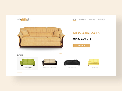 Homely Sofas adobe xd design flat minimal ui ux website