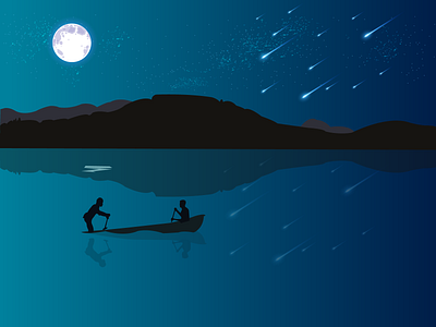 Fishing Night illustration illustrator vector