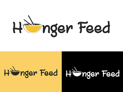 Hunger Feed flat food delivery illustration illustrator logo minimal vector