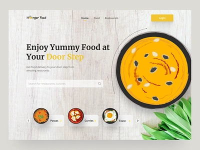 Hunger Feed adobe illustrator design figma hero page illustration illustrator landing page minimal ui ux vector website