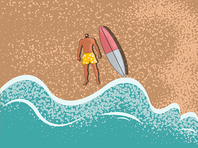 Catching Waves beach design flat illustration illustrator minimal vector