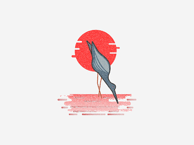 Crane bird crane design flat illustration illustrator minimal vector