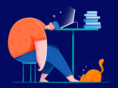 Exhausted illustration